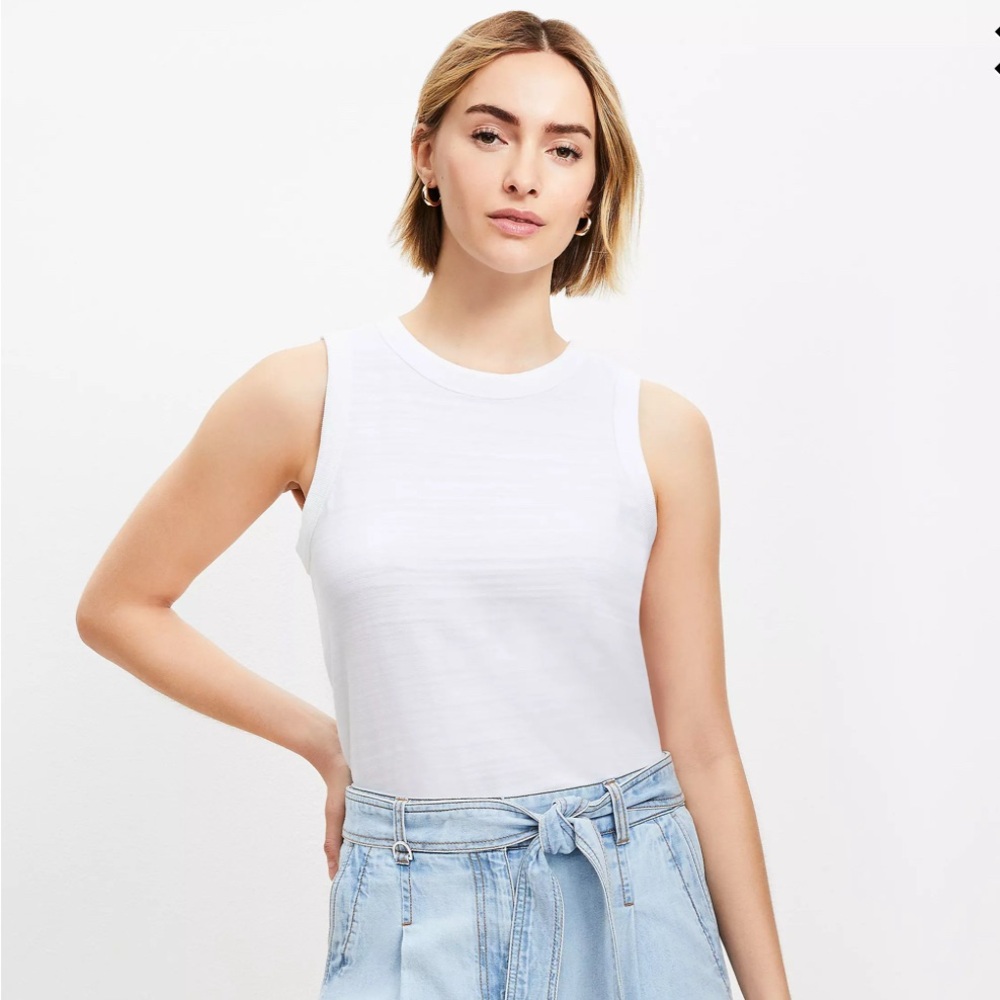 LOFT Harbor Tank Top | L | White - Picture 3 of 8